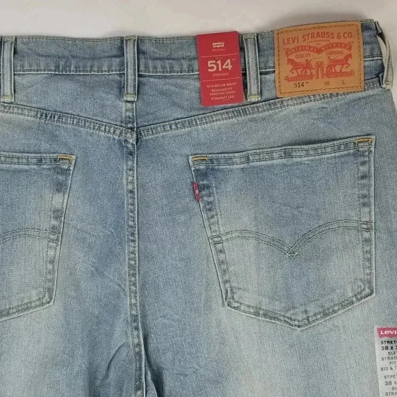 Levis 514 2-Wat Stretch Straight Fit Blue Jeans - Picture 1 of 7